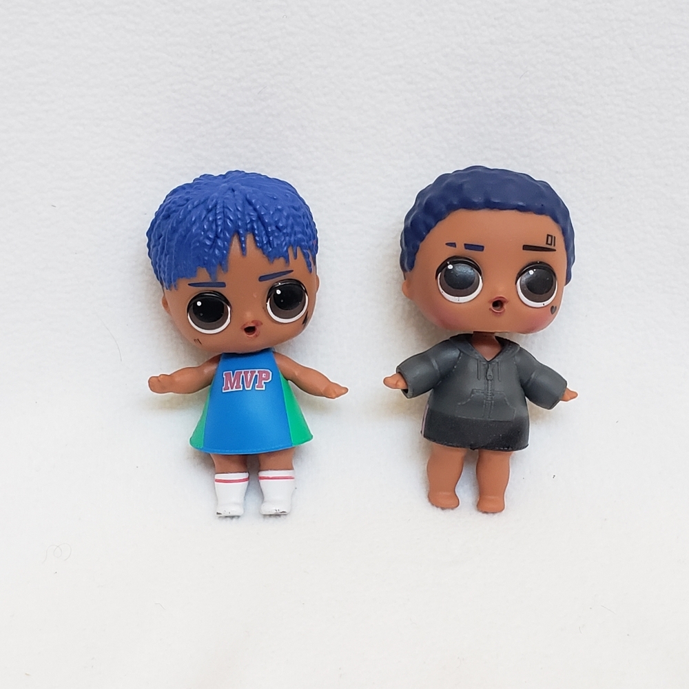 L.O.L. Surprise Boys Dolls Lot – MVP & Hoodie Boy – Blue Hair – MGA Replacement
